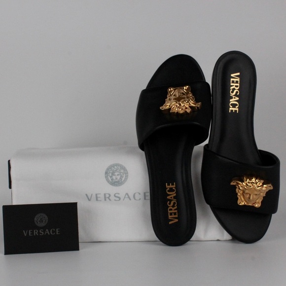 COPY - VERSACE MEDUSA LEATHER SLIDES - Picture 3 of 5